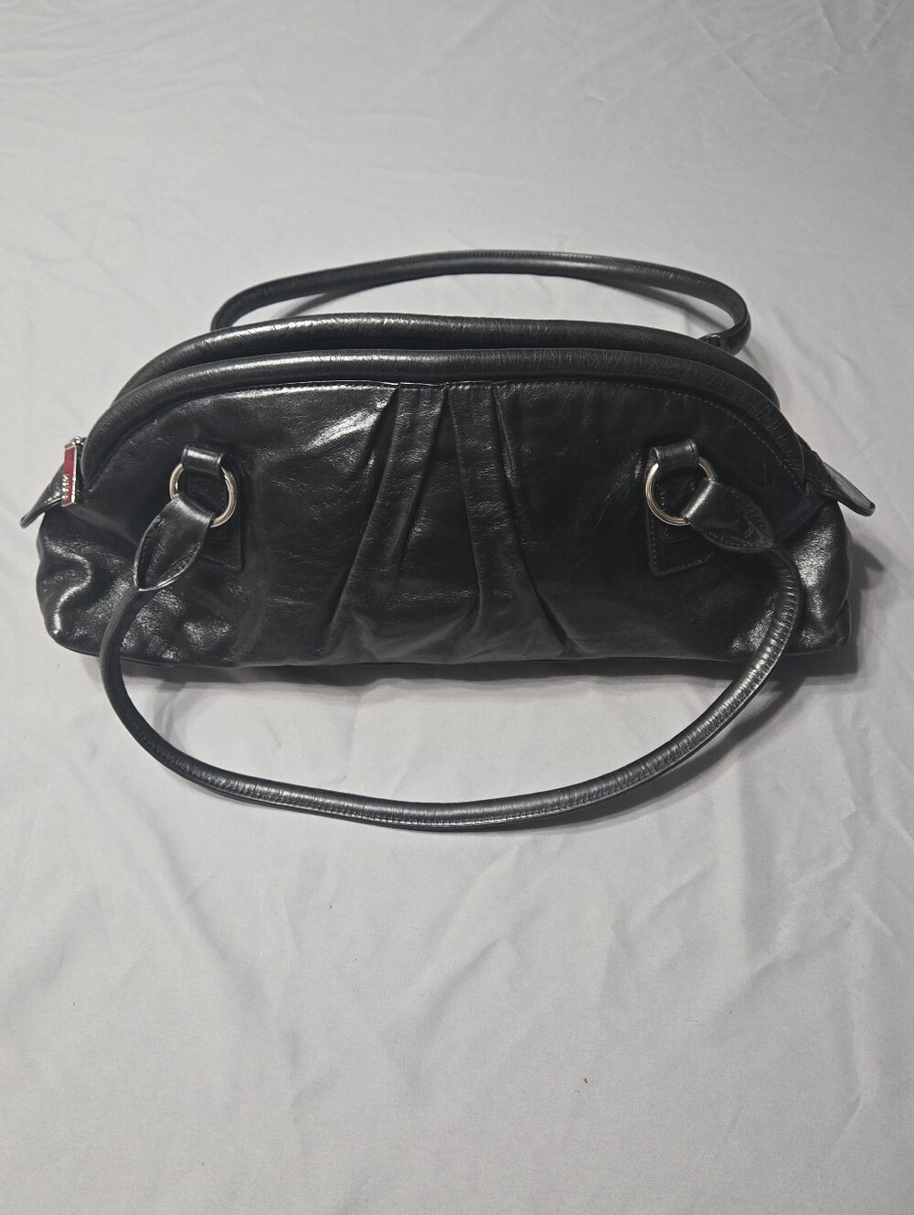 Hobo International Black Grained Leather Baguette Handbag Shoulder Bag